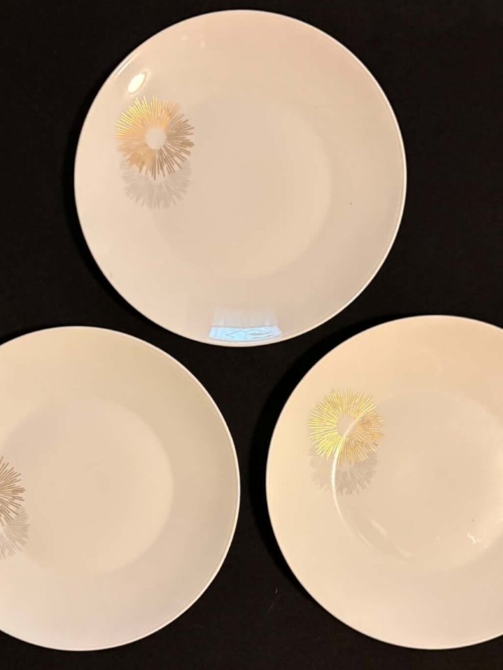 Rosenthal Sunburst Dinner Plates Set of 3 Raymond Loewy MCM